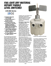 Thumbnail of document Data Sheet - LVD-803 Fail-Safe Dry Material Rotary Paddle Level Switches